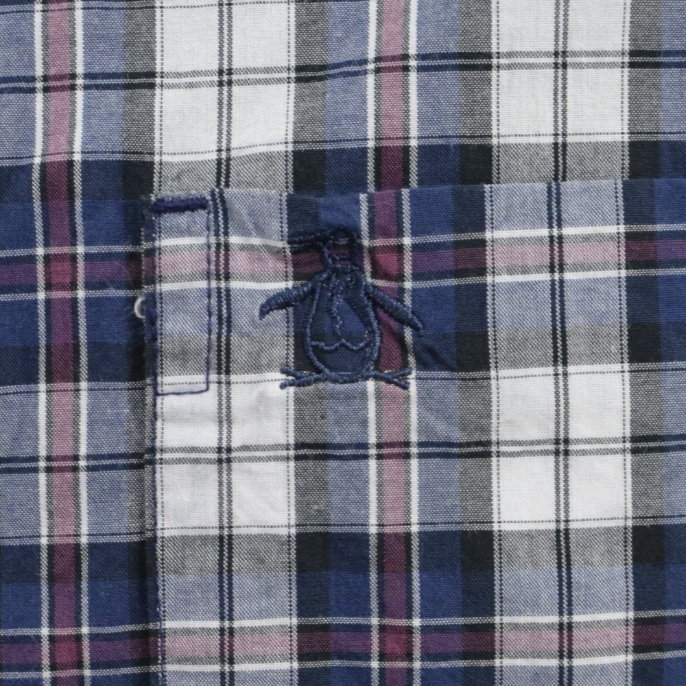 Penguin Heritage Slim Fit Button Up Shirt Plaid Long Sleeve Mens Size Large - Picture 4 of 11